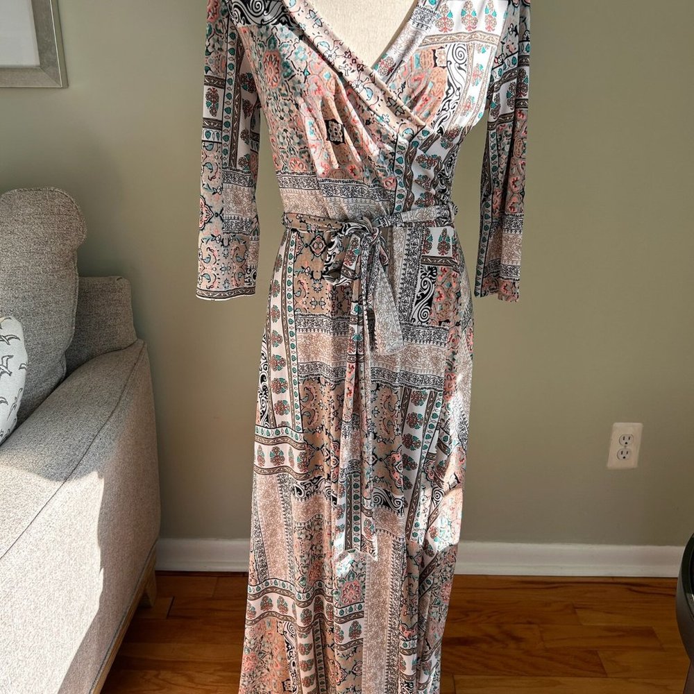 PinkBlush l Wrap Dress Mid-length sleeve